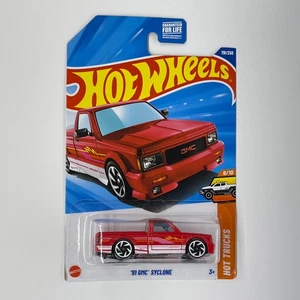 Hot Wheels ’91 GMC Syclone Hot Trucks 8/10 Red White Flames 119/250 Pickup - Picture 1 of 2