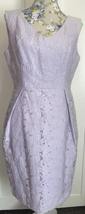 Perri CUTTEN Lilac Lace Sheath Style Dress Size 12 - Picture 1 of 7