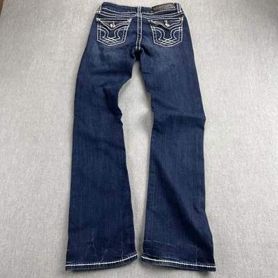 L.A. Idol USA Jeans Women’s 3 (28x33) Boot Thick Stitch Flap Pocket Embellished - Image 1 of 4