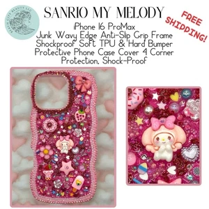 SANRIO MY MELODY iPhone 16 ProMax Junk Acryl TPU Handy Wellig Hülle - Bild 1 von 8