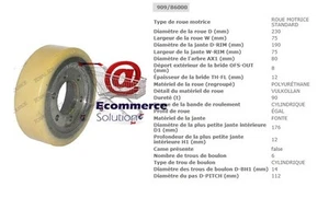 ROUE MOTRICE OMG LIFTER ICEM VULKOLLAN 230 75 mm PIECES DETACHEES TRANSPALETTE - Picture 1 of 2