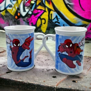 Marvel AMAZING SPIDER-MAN Lot of 2 Coffee Mugs Cups 2013 Comic Book Hero  8 Oz - Picture 1 of 15