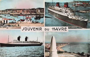 Souvenier du Havre France Chrome Vintage PC Posted 1953 - Picture 1 of 2