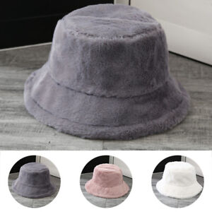 Fashion Winter Women Plush Fluffy Fisherman Bucket Hat Warm Tie Dye Caps Decor