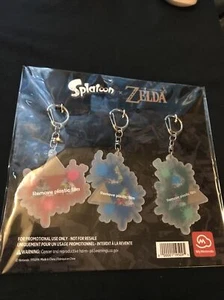 Splatoon x The Legend of Zelda Splatfest Keychain Set My Nintendo Rewards New - Picture 1 of 2