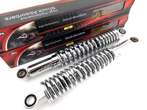350mm JBS CHROME REAR MOTORCYCLE SHOCK ABSORBERS EYE TO EYE NC - Imagen 1 de 4