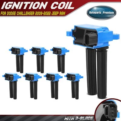 8x Bobina de encendido azul para Jeep Grand Cherokee 06-24 Dodge Ram 1500 3500 Chrysler Foto 1 de 4