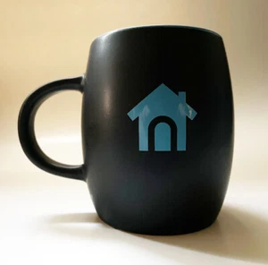 Google Nest Home Promotional Logo Mug Cup Matte Black Blue - Picture 1 of 6