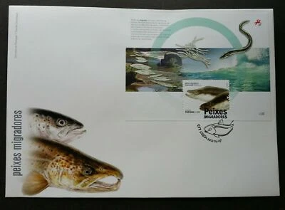 [SJ] Portugal Migratory Fishes 2011 European Eel Fish (miniature FDC) - Image 1 of 4