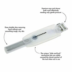 Tweezerman Safety Slide Callus Shaver with Rasp For Soft Silky Feet 2 in 1 Tool - Picture 1 of 6