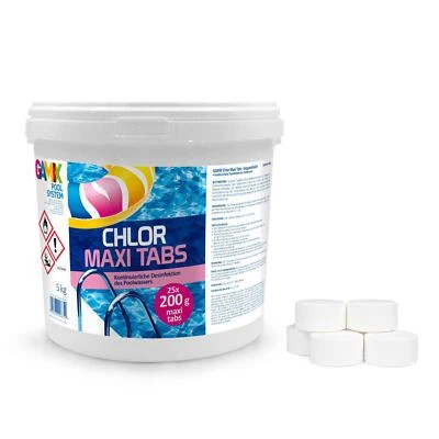 Chlortabletten Maxi für Pool 5 kg langsam löslich Tabs Pflege Schwimmb - Bild 1 von 2