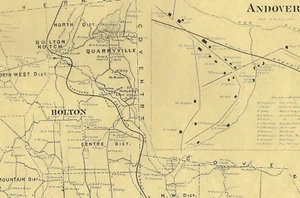 Bolton Andover CT 1869 Maps with Homeowners Names Shown - Picture 1 of 4