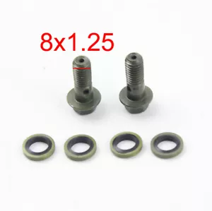 2pc M8 X1.25 Oil Cooler Hydraulic Calipler Brake Hose Banjo Bolts For Honda Bike - Imagen 1 de 2