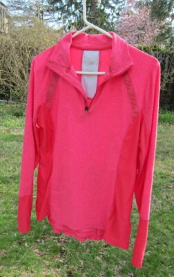 MPG Women's Large Rose Color Half Zip Pullover Shirt with Pleated Detail on Back - Изображение 1 из 4