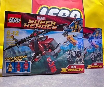 ¡COMO NUEVO! LEGO Marvel: Wolverine's Chopper Showdown 6866 Deadpool X-Men raro Reino Unido Var Foto 1 de 4