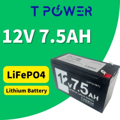 12V 7.5Ah Battery  LFP LiFePO4 Lithium Prismatic Rechargeable 12V Iron Phosphate - image 1 of 4