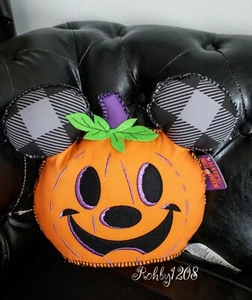 Disney Parks Halloween Jack O Laterne Plüsch Mickey Kürbis Dekokissen - Bild 1 von 2