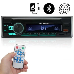 Bluetooth Single 1 Din Car Stereo Radio MP3 Player In-Dash FM Dual USB TF Aux-In - Picture 1 of 12