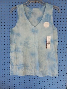 Time and True Women's Small TTVNECK TANK BLUE SLEEVELESS RELAXED FIT - Picture 1 of 7