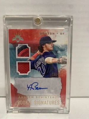 2017 Diamond Kings Andrew Benintendi Dual Patch Auto RC 10/49 - Image 1 of 2