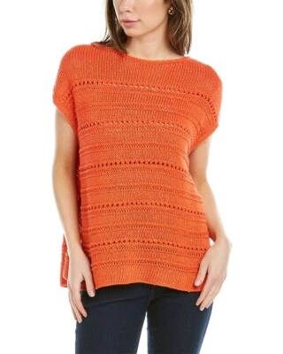 Suéter LAFAYETTE 148 Cuello Barco Punto Abierto Nuevo con Etiquetas $498 Talla S Caqui Vibrante Foto 1 de 4