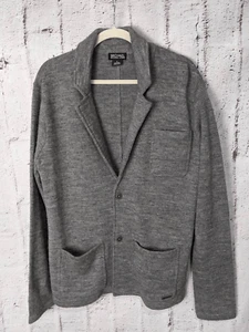 Michael Kors Sweater Men's size M Medium 100% Wool Gray Classic Cardigan Grandpa - Picture 1 of 7
