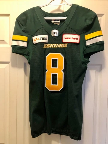 2019 Quarterback Troy Williams CFL Edmonton Eskimos Game Worn Jersey Cover