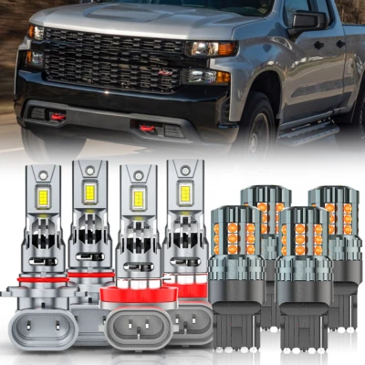Kit de bombillas LED altas/bajas + intermitentes para Chevy Silverado 1500 2019-2021 Foto 1 de 4