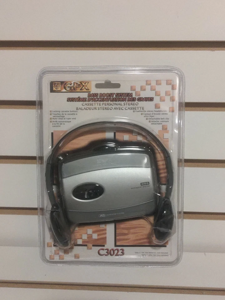 GPX Personal Cassette Player Stereo Headphones Bass Boost System C3023 Sd3