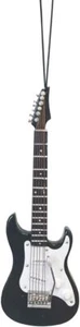Electric Guitar Black Christmas Ornament Realistic Miniature Musical Decoration - Picture 1 of 9