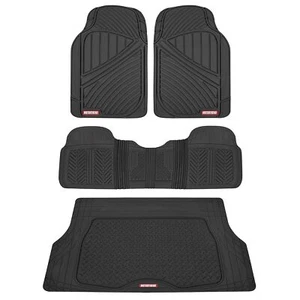 Motor Trend FlexTough Performance All Weather Rubber Car Mats with Cargo Liner - - Picture 1 of 8