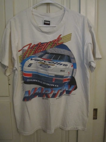 Mark Martin 100% Cotton T-Shirt By Tultex. Size Lg. Thunderbird, Nascar 1994 Cover
