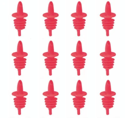 Botella de cono de hielo/nieve afeitada para verter boquilla de licor roja (cuenta de 12) Foto 1 de 3