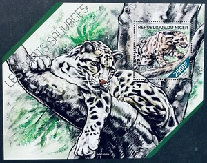 NIGER WILD CATS SHAPED STAMPS S/S 2014 MNH CLOUDED LEOPARD WILD ANIMALS WILDLIFE - Picture 1 of 1