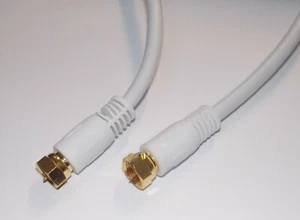 2,5m Satelitenkabel - 2x F Stecker vergoldet - Koaxialkabel digital coax - weiss - Bild 1 von 1