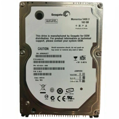 Seagate Momentus 5400.3 160GB ST9160821A 5400RPM IDE 2.5" Internal Hard Drive - Image 1 of 3