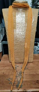 Chan Luu Sheer Melon Orange Skinny Scarf with metal Fringe 5ft - Picture 1 of 8