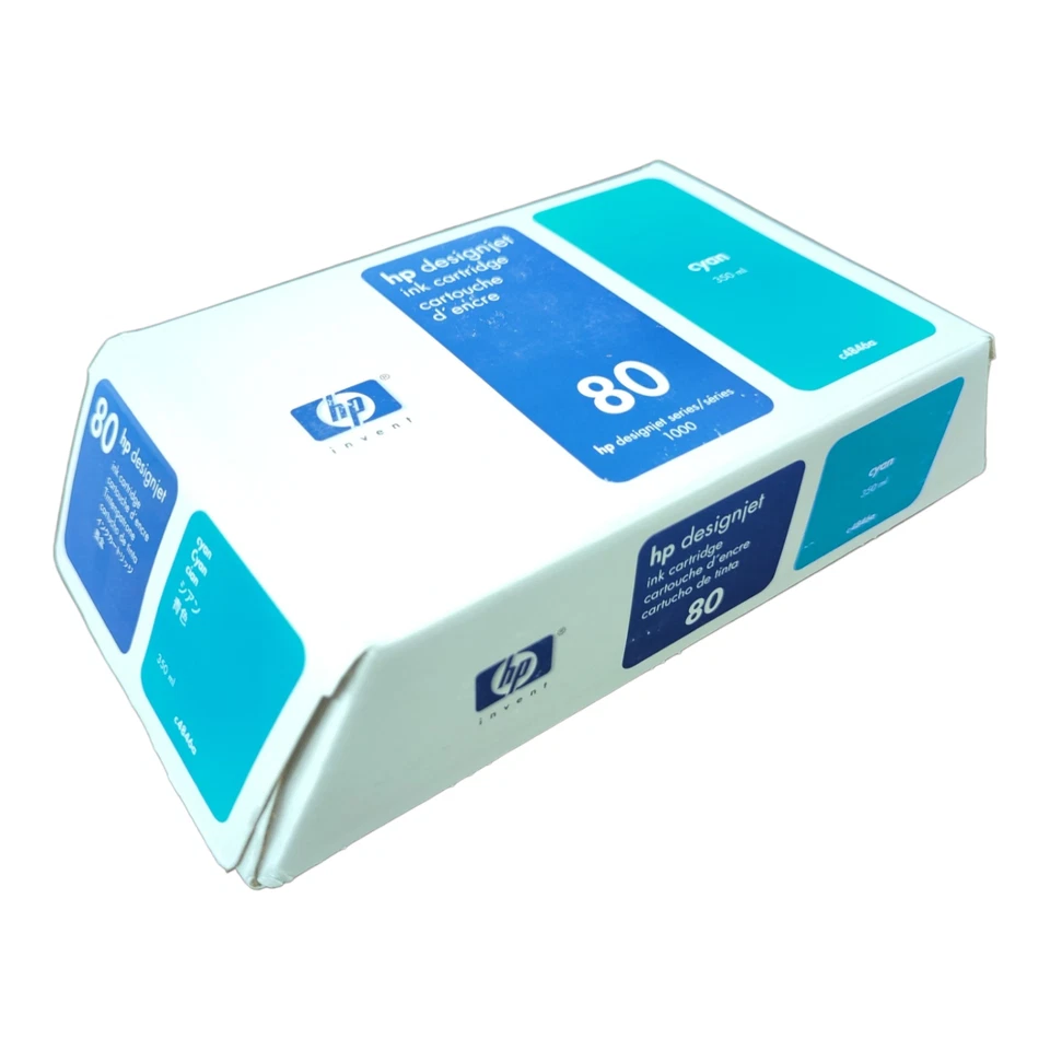 Genuine HP 80 Cyan 350ml Ink Cartridge C4846A DesignJet 1055cm 1000 1050C - Image 1 of 3