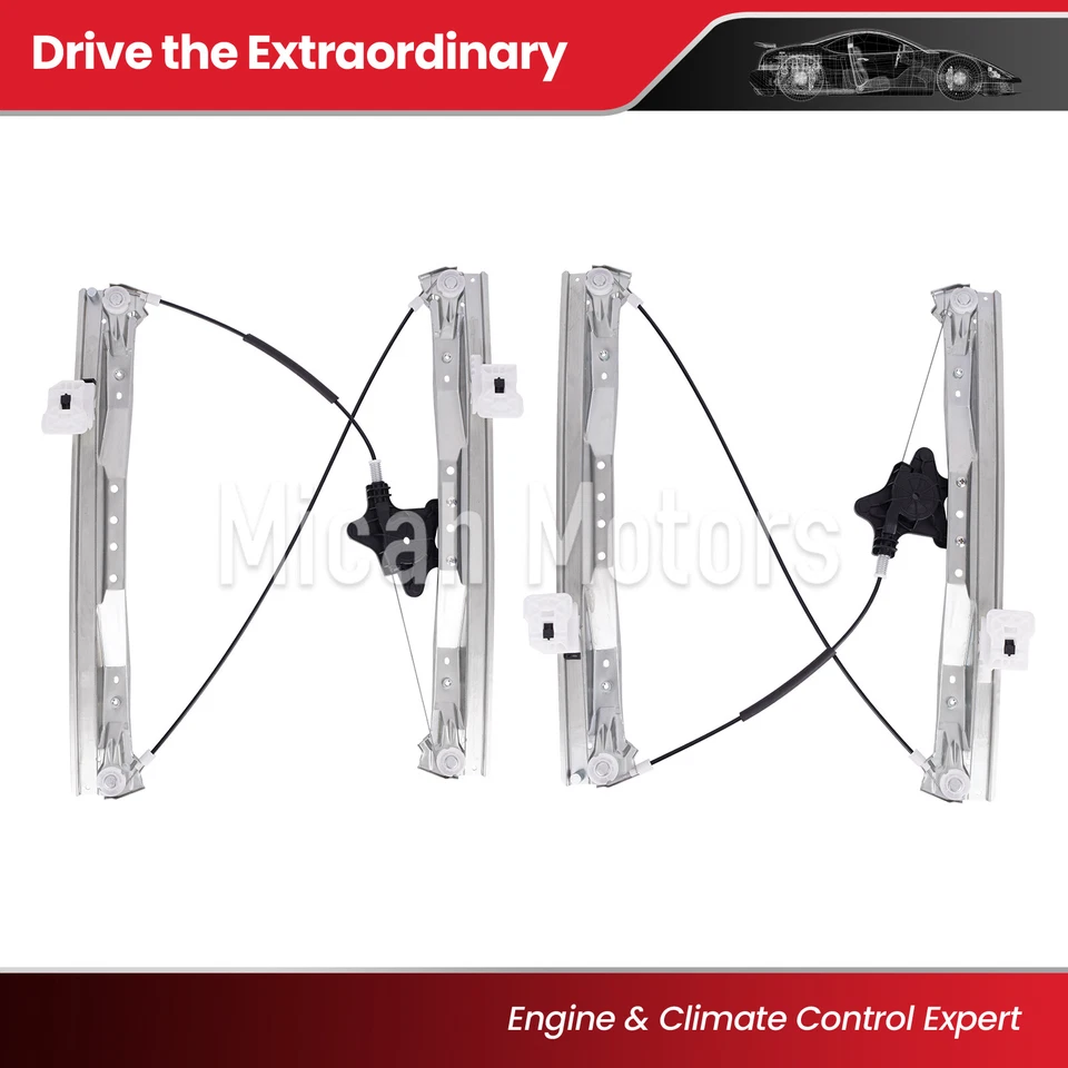 Front L&R Power Window Regulator no Motor Fit Volkswagen Chrysler Dodge Ram C/V Foto 1 de 4