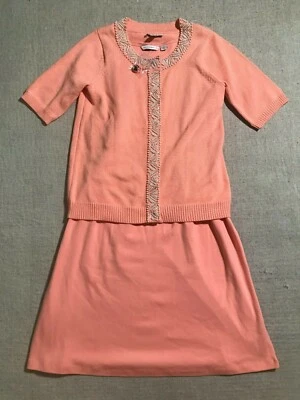 Vestido y chaqueta Isaac Mizrahi Live para mujer 2 piezas talla S pequeño cárdigan melocotón 1121 Foto 1 de 4