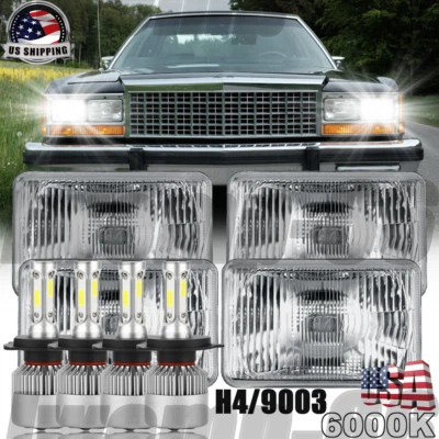 Brightest 4x Fit Ford LTD Crown Victoria 1987-91 4x6" LED Headlights HI-LO Beam — 第 1/4 张图片