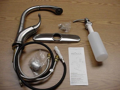 КУХОННЫЙ КРАН PEGASUS PULLDOWN МАТОВЫЙ НИКЕЛЬ 184-356 - Изображение 1 из 3