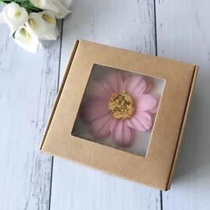 500x Clear Window Product Packing Kraft Paper Box Jewelry Soap Cookie Candle Box - Bild 1 von 5
