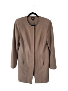 W By Worth Button Up Coat Jacket Size M Minimalist Old Money Quiet Luxury Brown - Picture 1 of 12