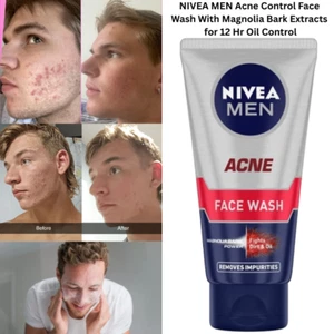 NIVEA Men Acne Face Wash for Oily & Acne Prone Skin, Fights Oil & Dirt 50g - Picture 1 of 7