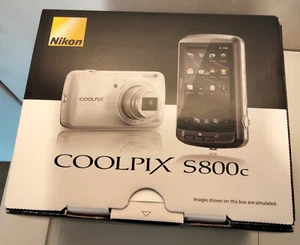 Nikon COOLPIX S800C 16.0MP 10x Wi-Fi Touch-Screen Digital Camera White 4GB CARD - Picture 1 of 11