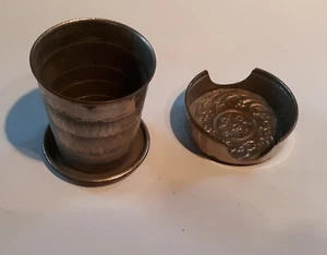 Antique 1897 Cyclist's or Travelers Collapsable Brass Metal Drinking Cup. - Picture 1 of 5
