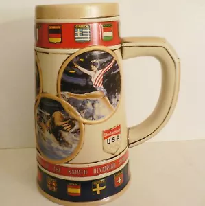 Tazza birra ceramica commemorativa GIOCHI OLIMPICI SEOUL 1988 Budweiser Stein Cup - Foto 1 di 10