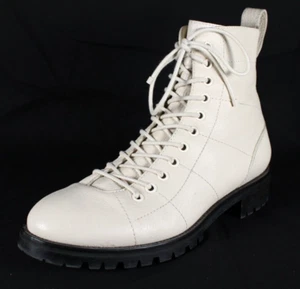 JIMMY CHOO Creme Weiß Leder Schnürstiefeletten Mandelspitze Kampfstiefel 40 - Bild 1 von 16