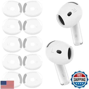 5 Pairs Ear Tips for AirPods 4, Silicone Ultra Thin Slim Earbuds Cover Compat - Picture 1 of 5